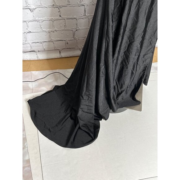 La Femme Womens Black sz 10 V-Neck Sexy Back Fitted Front Slit Maxi Gown Dress - Picture 9 of 13